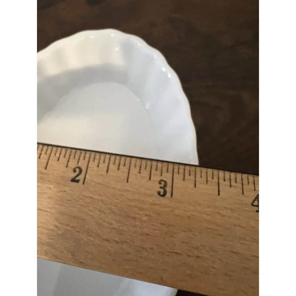 HIC‎ Porcelain Ramekins White Fluted Oven to Table Baking Dishes Set of 2